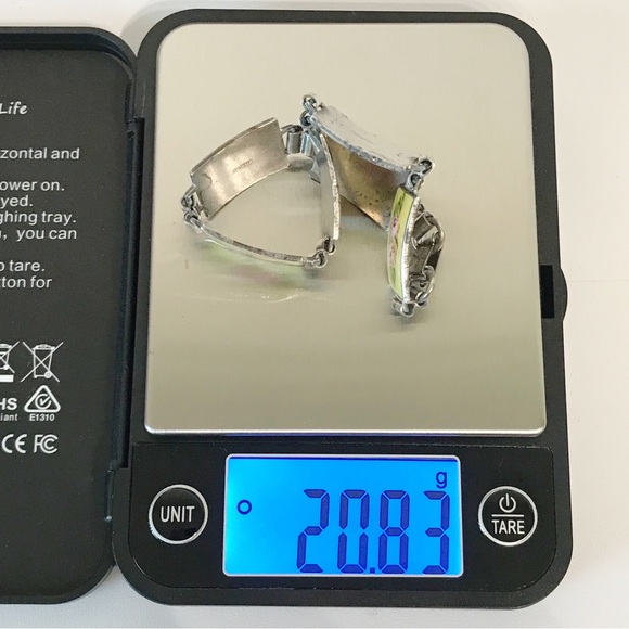 Sterling Silver Guilloche Vintage Rose Enamel Link Plate Bracelet 6.5" Cottage - Picture 12 of 16